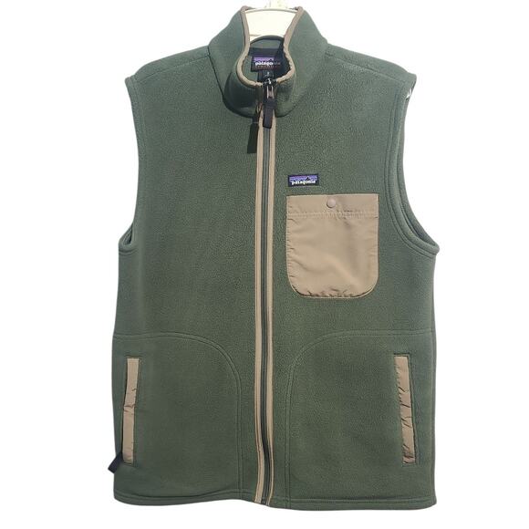 Patagonia Green Karstens Synchilla Vest Size Medium - Picture 1 of 6